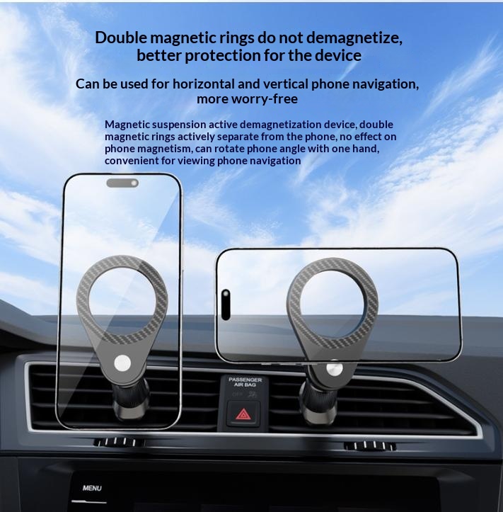 New 1Pcs Carbon Fiber Magnetic - Magnetic Phone Holder For Car Vent 评论和价格