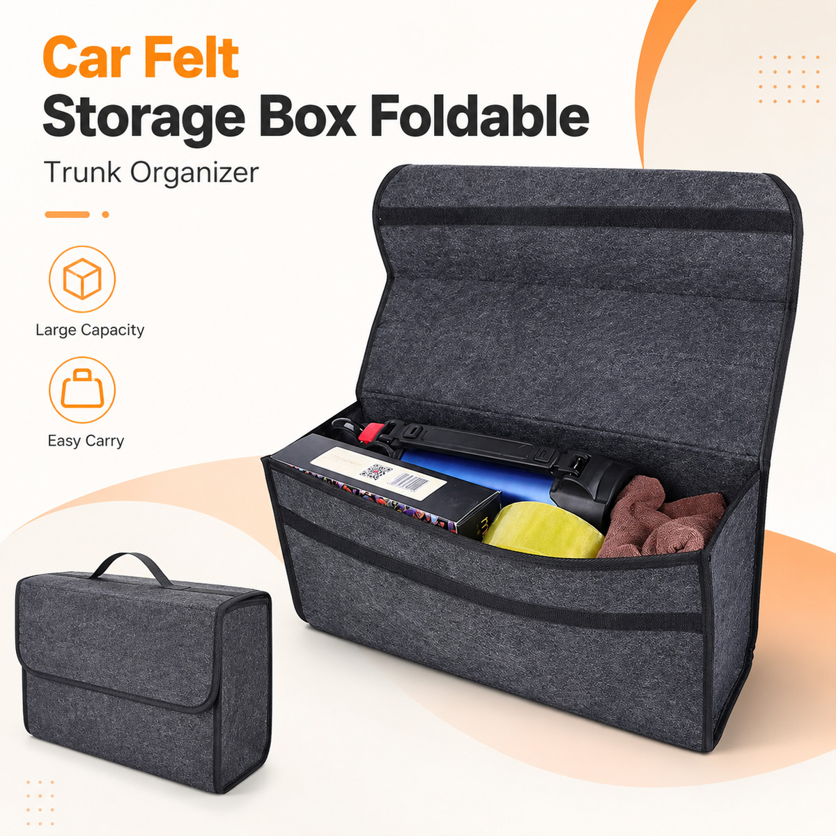 YONGRUN Foldable Felt Car Stor - Car Trunk Organizer Foldable Storage Box 评论和价格