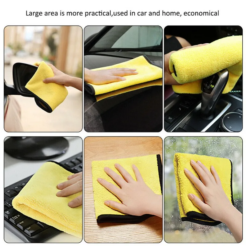 1/20pcs Thicken Microfiber Clo - Microfiber Car Drying Towel Super Absorbent 评论和价格